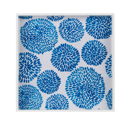 Lacquered platter - Plateau bois carré large 37x37